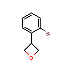 Chemical structure of 3-(2-bromophenyl)oxetane , CAS 1425412-25-4, AChemBlock X188543