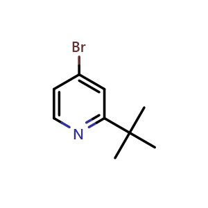 Chemical structure of 4-bromo-2-(tert-butyl)pyridine , CAS 1086381-30-7, AChemBlock X188557
