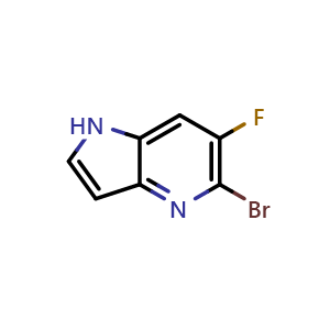 Chemical structure of 5-bromo-6-fluoro-1H-pyrrolo[3,2-b]pyridine , CAS 2918779-16-3, AChemBlock X188561