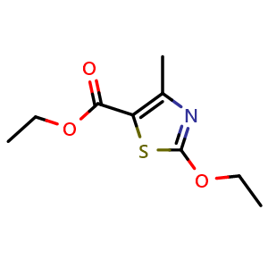 Chemical structure of ethyl 2-ethoxy-4-methylthiazole-5-carboxylate , CAS 156498-54-3, AChemBlock X188567