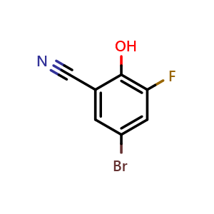Chemical structure of 5-Bromo-3-fluoro-2-hydroxybenzonitrile , CAS 876918-40-0, AChemBlock X188574