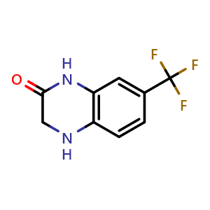 Chemical structure of 7-(trifluoromethyl)-3,4-dihydroquinoxalin-2(1H)-one , CAS 716-81-4, AChemBlock X188577