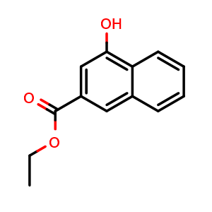 Chemical structure of ethyl 4-hydroxy-2-naphthoate , CAS 91307-39-0, AChemBlock X188579