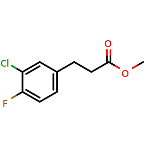Chemical structure of Methyl 3-(3-chloro-4-fluorophenyl)propanoate , AChemBlock X188584