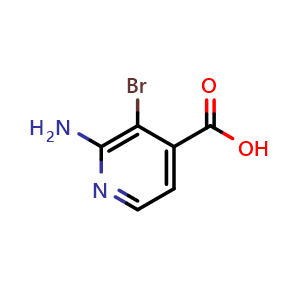 Chemical structure of 2-Amino-3-bromo-isonicotinic acid , CAS 1269293-41-5, AChemBlock X188586