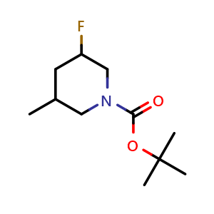 Chemical structure of tert-butyl 3-fluoro-5-methylpiperidine-1-carboxylate , AChemBlock X188594