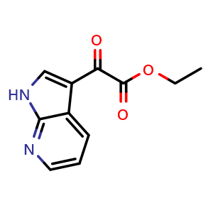 Chemical structure of Oxo-(1H-pyrrolo[2,3-b]pyridin-3-yl)-acetic acid ethyl ester , CAS 626604-80-6, AChemBlock X188603