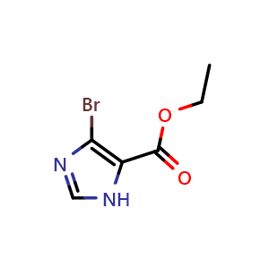 Chemical structure of ethyl 4-bromo-1H-imidazole-5-carboxylate , CAS 944906-76-7, AChemBlock X188611