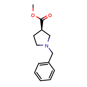 Chemical structure of methyl (R)-1-benzylpyrrolidine-3-carboxylate , CAS 216311-59-0, AChemBlock X188623