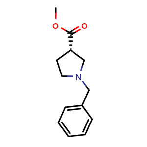 Chemical structure of methyl (S)-1-benzylpyrrolidine-3-carboxylate , CAS 216311-58-9, AChemBlock X188624