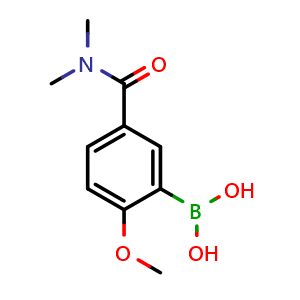 Chemical structure of 5-(N,N-dimethylaminocarbonyl)-2-methoxyphenylboronic acid , CAS 945770-78-5, AChemBlock X188646