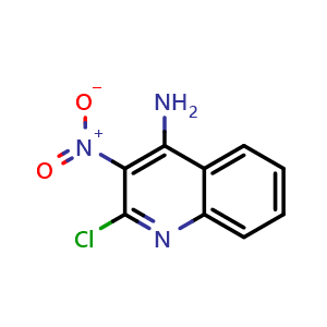 Chemical structure of 2-chloro-3-nitroquinolin-4-amine , CAS 132521-67-6, AChemBlock X188653