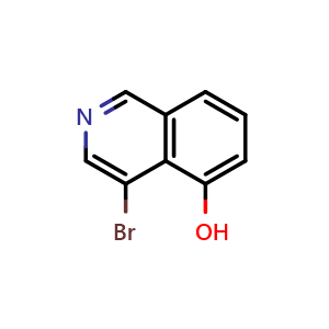 Chemical structure of 4-Bromoisoquinolin-5-ol , CAS 651310-41-7, AChemBlock X188655
