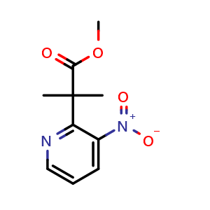 Chemical structure of 2-Methyl-2-(3-nitro-pyridin-2-yl)-propionic acid methyl ester , CAS 1922144-49-7, AChemBlock X188658