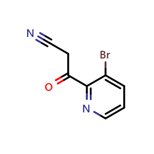 Chemical structure of 3-(3-bromopyridin-2-yl)-3-oxopropanenitrile , CAS 2228170-24-7, AChemBlock X188663