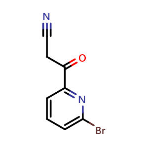 Chemical structure of 3-(6-bromopyridin-2-yl)-3-oxopropanenitrile , CAS 887595-07-5, AChemBlock X188665