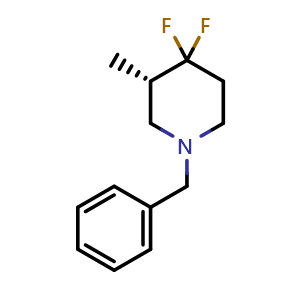Chemical structure of (3S)-1-benzyl-4,4-difluoro-3-methyl-piperidine , AChemBlock X188671