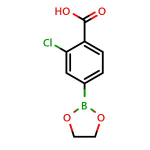 Chemical structure of 2-Chloro-4-(1,3,2-dioxaborolan-2-yl)benzoic acid , AChemBlock X188683