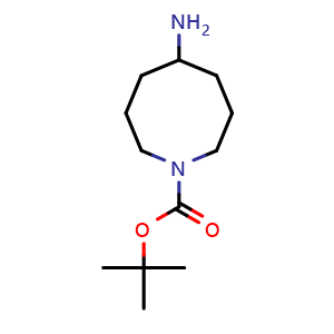 Chemical structure of tert-butyl 5-aminoazocane-1-carboxylate , CAS 1174020-27-9, AChemBlock X188704