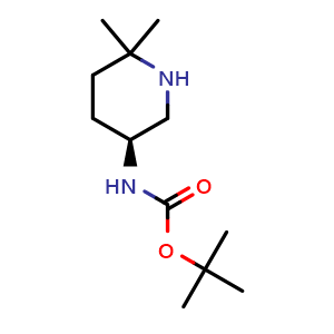 Chemical structure of tert-butyl N-[(3S)-6,6-dimethyl-3-piperidyl]carbamate , CAS 2750639-95-1, AChemBlock X188705