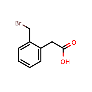 Chemical structure of 2-(bromomethyl)Benzeneacetic acid , CAS 13737-35-4, AChemBlock X188706
