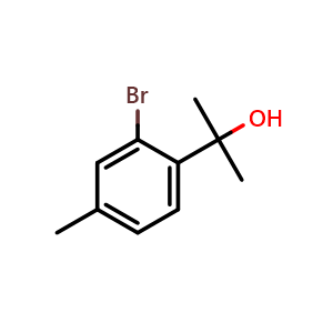 Chemical structure of 2-(2-bromo-4-methylphenyl)propan-2-ol , CAS 1437051-59-6, AChemBlock X188707