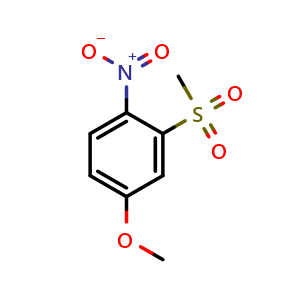 Chemical structure of 4-methoxy-2-(methylsulfonyl)-1-nitrobenzene , CAS 873980-93-9, AChemBlock X188723