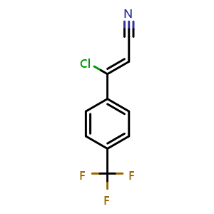 Chemical structure of (Z)-3-Chloro-3-[4-(trifluoromethyl)phenyl]acrylonitrile , CAS 2101962-26-7, AChemBlock X188730