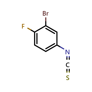 Chemical structure of 2-Bromo-1-fluoro-4-isothiocyanatobenzene , CAS 710351-24-9, AChemBlock X188733