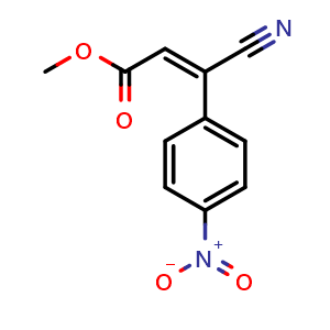 Chemical structure of Methyl 3-cyano-3-(4-nitrophenyl)acrylate , AChemBlock X188735