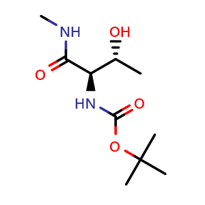 Chemical structure of tert-Butyl ((2R,3R)-3-hydroxy-1-(methylamino)-1-oxobutan-2-yl)carbamate , AChemBlock X188737