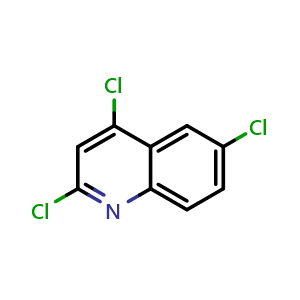 Chemical structure of 2,4,6-trichloroquinoline , CAS 1677-50-5, AChemBlock X188743