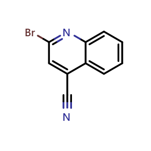 Chemical structure of 2-Bromoquinoline-4-carbonitrile , CAS 95104-24-8, AChemBlock X188745