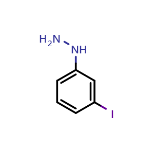 Chemical structure of (3-iodophenyl)hydrazine , CAS 17672-25-2, AChemBlock X188755