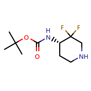 Chemical structure of tert-butyl (S)-(3,3-difluoropiperidin-4-yl)carbamate , CAS 2382503-76-4, AChemBlock X188782