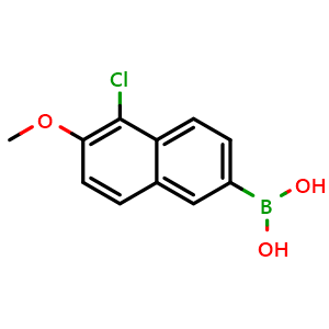 Chemical structure of (5-Chloro-6-methoxynaphthalen-2-yl)boronic acid , AChemBlock X188787