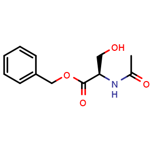 Chemical structure of (R)-Benzyl 2-acetamido-3-hydroxypropanoate , AChemBlock X188795