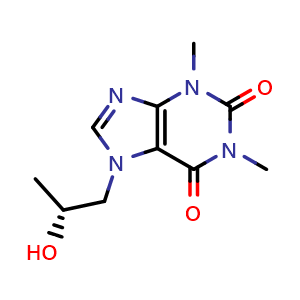 Chemical structure of (R)-Proxyphylline , CAS 86540-96-7, AChemBlock X188800