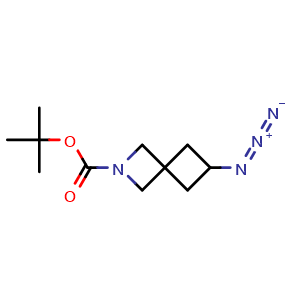 Chemical structure of tert-butyl 6-azido-2-azaspiro[3.3]heptane-2-carboxylate , CAS 1239320-12-7, AChemBlock X188804