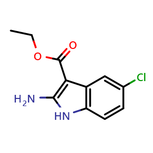 Chemical structure of Ethyl 2-amino-5-chloro-1H-indole-3-carboxylate , CAS 365547-91-7, AChemBlock X188806