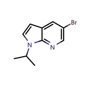 Chemical structure of 5-Bromo-1-isopropyl-1H-pyrrolo[2,3-b]pyridine , CAS 1059064-04-8, AChemBlock X188811