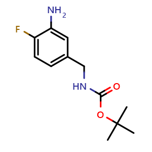 Chemical structure of tert-Butyl 3-amino-4-fluorobenzylcarbamate , CAS 657409-24-0, AChemBlock X188827