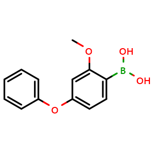 Chemical structure of 4-Phenoxy-2-methoxyphenylboronic acid , CAS 2899272-11-6, AChemBlock X188854