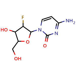Chemical structure of 4-amino-1-(3-fluoro-4-hydroxy-5-(hydroxymethyl)tetrahydrofuran-2-yl)pyrimidin-2(1H)-one , CAS 10212-20-1, AChemBlock X188864