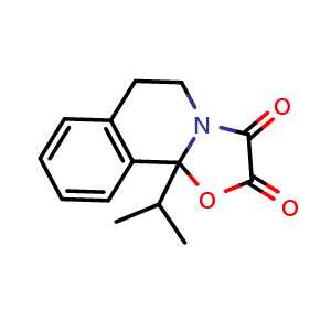 Chemical structure of 10b-Isopropyl-5,6-dihydro-2H-oxazolo[2,3-a]isoquinoline-2,3(10bH)-dione , AChemBlock X188870
