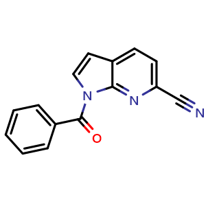 Chemical structure of 1-Benzoyl-1H-pyrrolo[2,3-b]pyridine-6-carbonitrile , CAS 143468-08-0, AChemBlock X188888