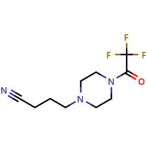 Chemical structure of 4-(4-(2,2,2-Trifluoroacetyl)piperazin-1-yl)butanenitrile , AChemBlock X188898