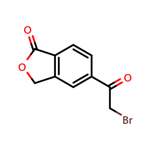 Chemical structure of 5-(2-bromoacetyl)isobenzofuran-1(3H)-one , CAS 1799842-56-0, AChemBlock X188934