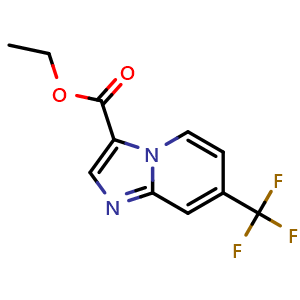 Chemical structure of ethyl 7-(trifluoromethyl)imidazo[1,2-a]pyridine-3-carboxylate , CAS 1397206-76-6, AChemBlock X188959