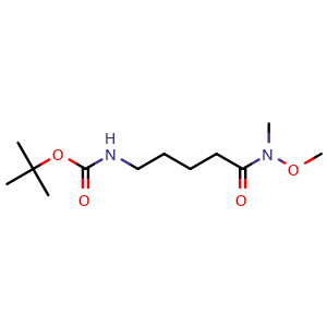 Chemical structure of tert-Butyl (5-(methoxy(methyl)amino)-5-oxopentyl)carbamate , AChemBlock X188975
